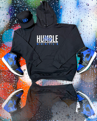 BALL+GRIND - STAY HUMBLE HUSTLE HARD (BROYAL) Black/Royal Unisex Hoodie
