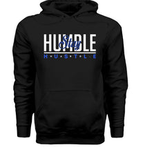 Load image into Gallery viewer, BALL+GRIND - STAY HUMBLE HUSTLE HARD (BROYAL) Black/Royal Unisex Hoodie
