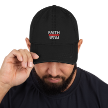 Load image into Gallery viewer, BALL + GRIND &quot;FAITH OVER FEAR &quot;White Letter&quot; Distressed Dad Hat