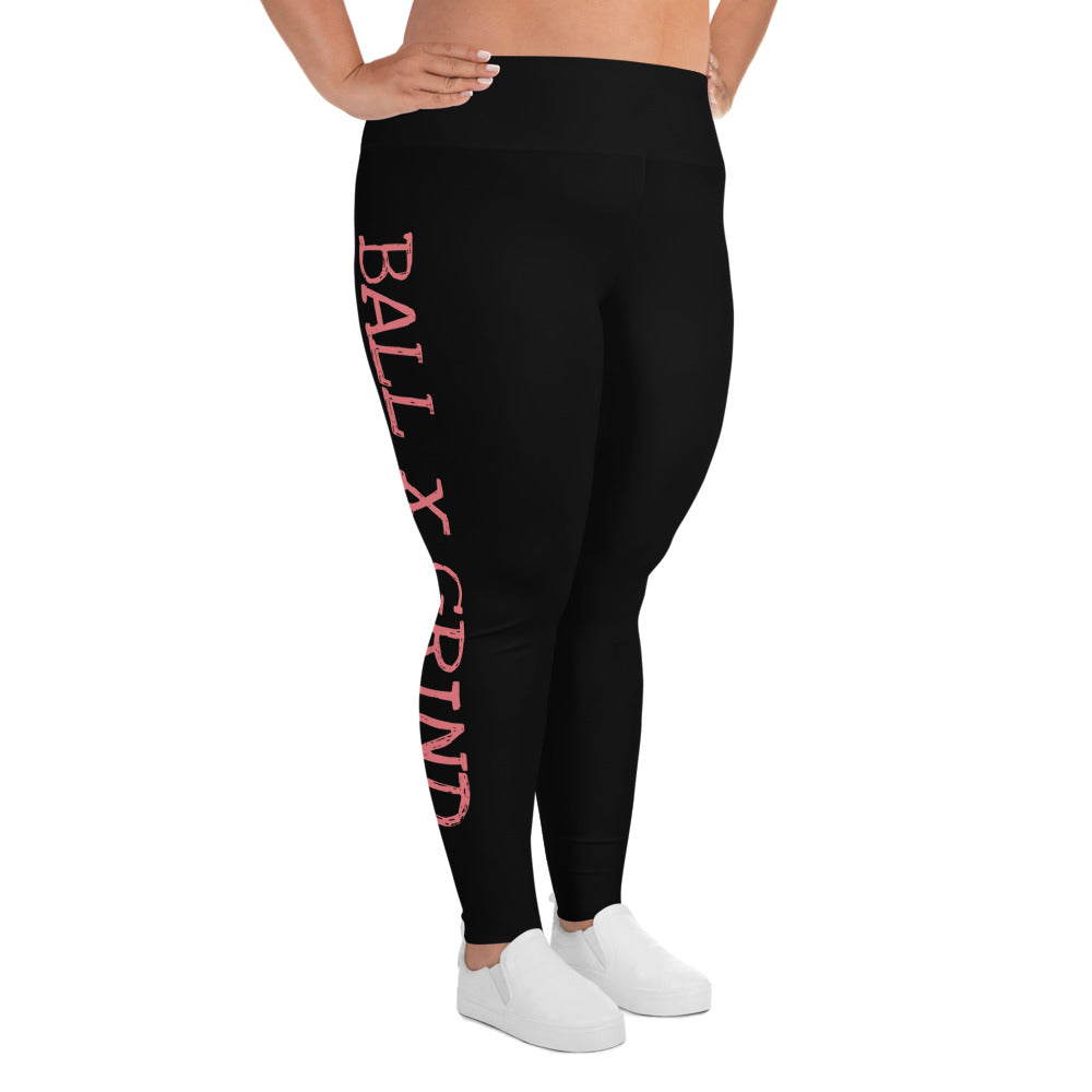 Ball x Grind - Black and Pink Plus Size Leggings