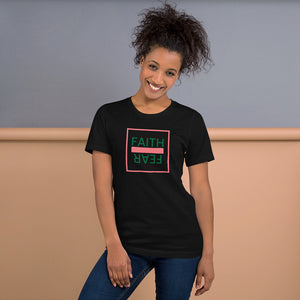 Ball x Grind - "FAITH OVER FEAR" Pink/Green Short-Sleeve Unisex T-Shirt