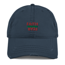 Load image into Gallery viewer, BALL + GRIND &quot;FAITH OVER FEAR&quot; (Green/Red) Stitched Distressed Dad Hat