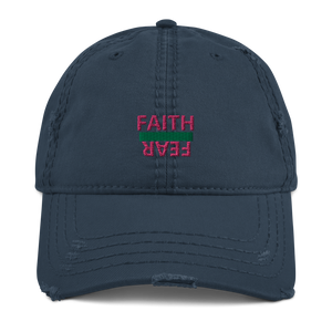 BALL + GRIND "FAITH OVER FEAR" (Pink/Green Letter) Distressed Dad Hat