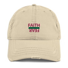 Load image into Gallery viewer, BALL + GRIND &quot;FAITH OVER FEAR&quot; (Pink/Green Letter) Distressed Dad Hat