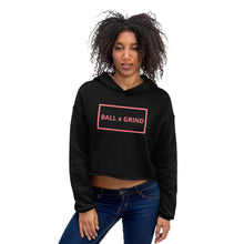 Load image into Gallery viewer, Ball x Grind - Black and Pink Women&#39;s Crop Hoodie