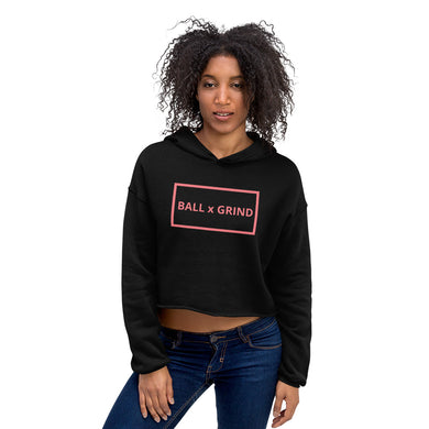 Ball x Grind - Black and Pink Women's Crop Hoodie