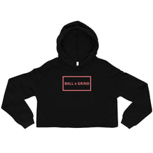 Load image into Gallery viewer, Ball x Grind - Black and Pink Women&#39;s Crop Hoodie