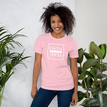 Load image into Gallery viewer, Ball x Grind - &quot;FAITH OVER FEAR&quot; White Box Short-Sleeve Unisex T-Shirt