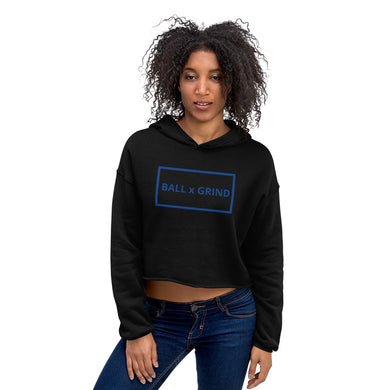 Ball x Grind - Black and Blue Women's Crop Hoodie