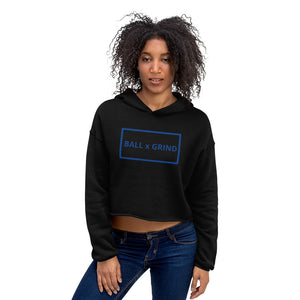 Ball x Grind - Black and Blue Women's Crop Hoodie
