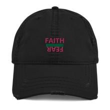 Load image into Gallery viewer, BALL + GRIND &quot;FAITH OVER FEAR&quot; (Pink/Green Letter) Distressed Dad Hat