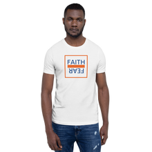 Load image into Gallery viewer, Ball x Grind - &quot;FAITH OVER FEAR&quot; Blue/Orange Short-Sleeve Unisex T-Shirt