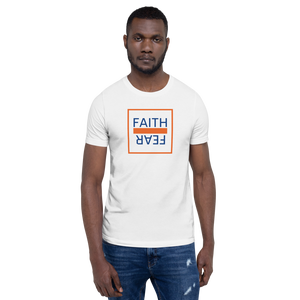 Ball x Grind - "FAITH OVER FEAR" Blue/Orange Short-Sleeve Unisex T-Shirt