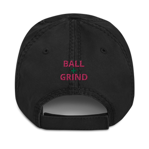 BALL + GRIND "FAITH OVER FEAR" (Pink/Green Letter) Distressed Dad Hat