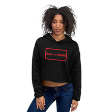 Load image into Gallery viewer, Ball x Grind - Black and Red Women&#39;s Crop Hoodie