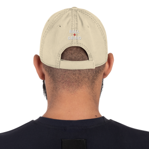 BALL + GRIND "FAITH OVER FEAR "White Letter" Distressed Dad Hat