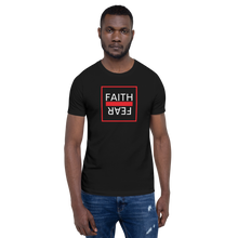 Load image into Gallery viewer, Ball x Grind - &quot;FAITH OVER FEAR&quot; Black/Red/White Short-Sleeve Unisex T-Shirt