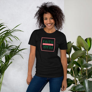 Ball x Grind - "FAITH OVER FEAR" Pink/Green Short-Sleeve Unisex T-Shirt
