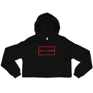 Ball x Grind - Black and Red Women's Crop Hoodie