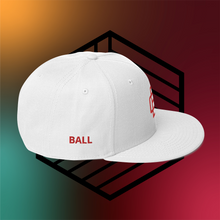 Load image into Gallery viewer, BALL+GRIND - BG Loop White/Red Snapback Hat