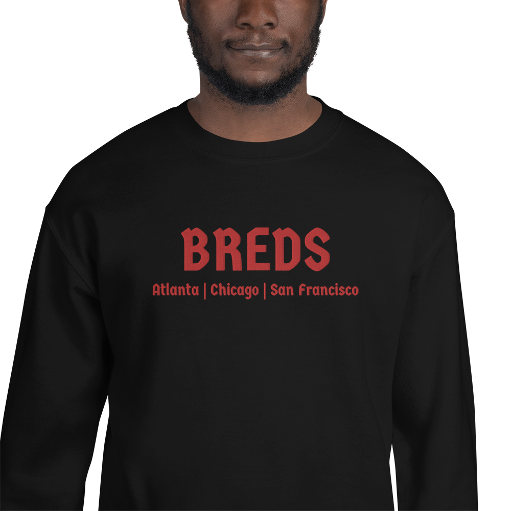 BALL+GRIND - BREDS Black/Red Crewneck Unisex Sweatshirt