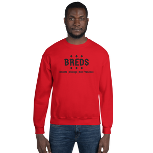 BREDS - The BREDS Diamond Atl, Chi, SF,  RED Crew Neck Sweatshirt