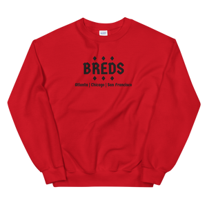 BREDS - The BREDS Diamond Atl, Chi, SF,  RED Crew Neck Sweatshirt