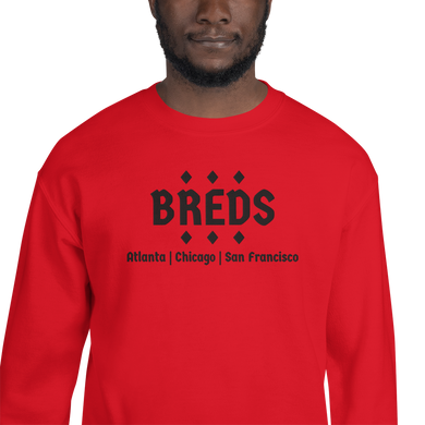 BREDS - The BREDS Diamond Atl, Chi, SF,  RED Crew Neck Sweatshirt