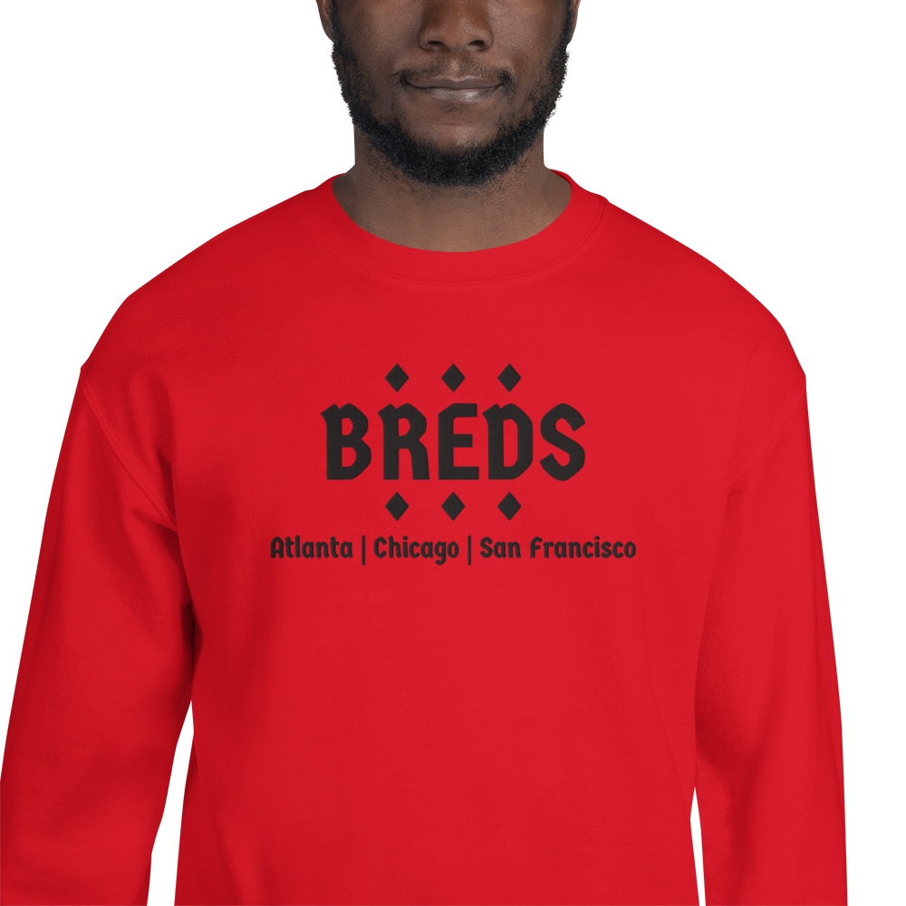 BREDS - The BREDS Diamond Atl, Chi, SF,  RED Crew Neck Sweatshirt
