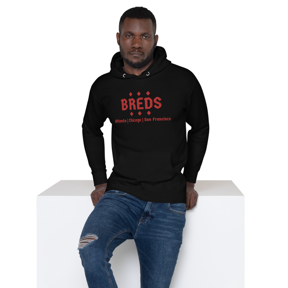 BALL+GRIND - The BREDS Black/Red Diamond Unisex Hoodie