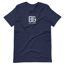 Load image into Gallery viewer, BALL+GRIND - BG (White) Stitched Short-Sleeve Unisex
