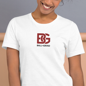 BALL+GRIND - BG Stitched White/Red/Blk Short-Sleeve Unisex T-Shirt